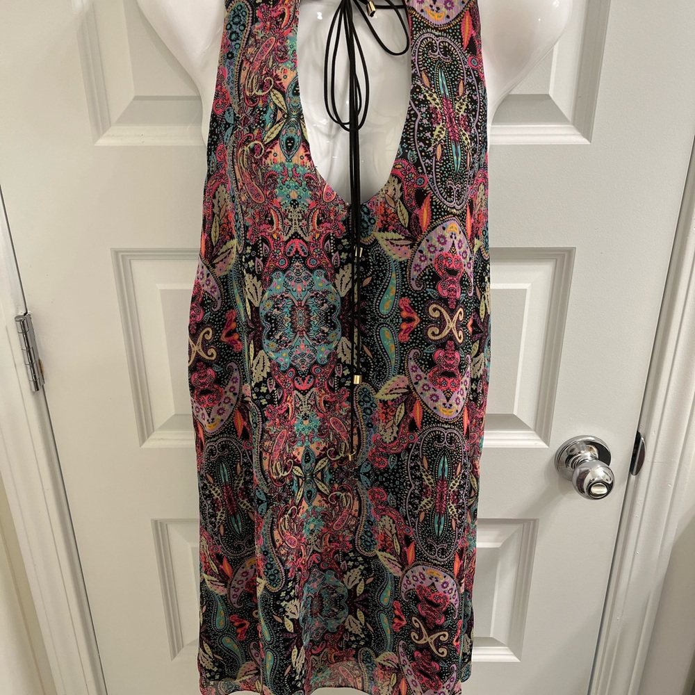 Multi color flare short dress